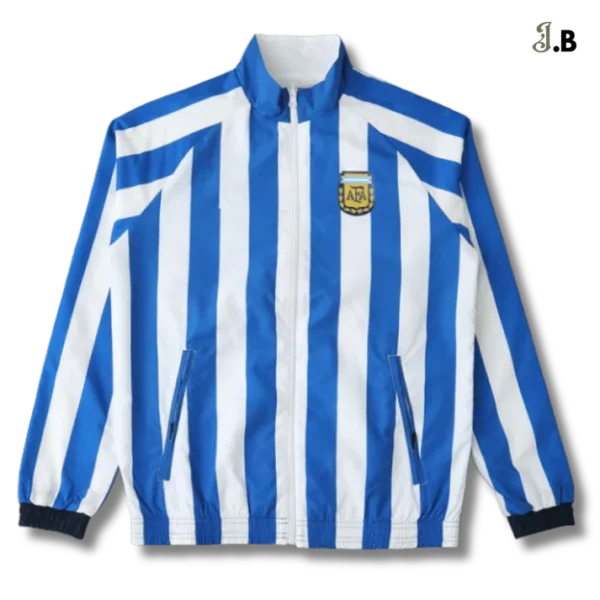 Argentina 24/25 White/Blue Striped Reversible Windbreaker
