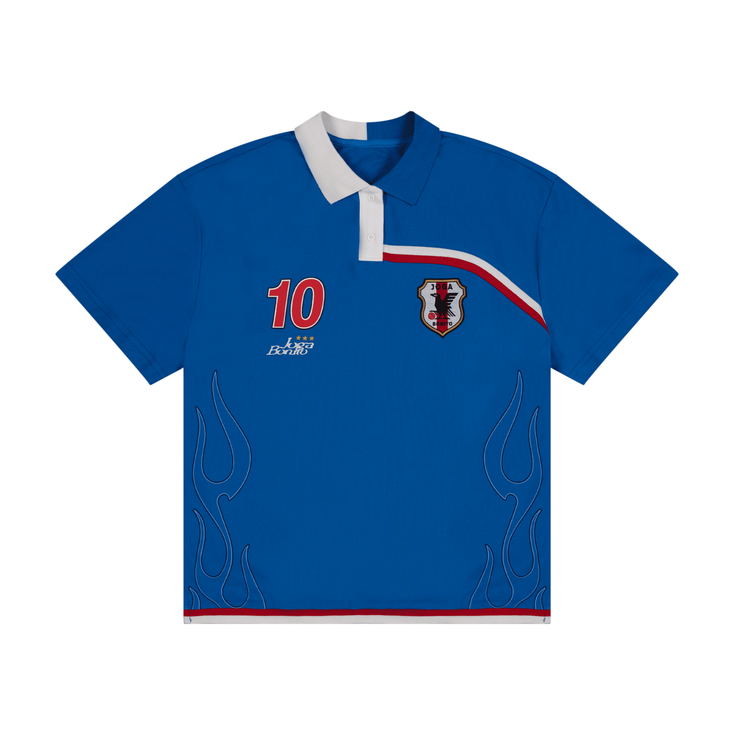 japanfrontpolo Joga Bonito Polo (Blue / White / Red)