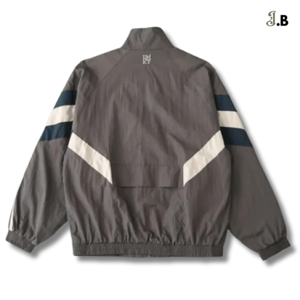 Real Madrid CF Vintage Grey Striped Windbreaker