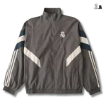 Real Madrid CF Vintage Grey Striped Windbreaker